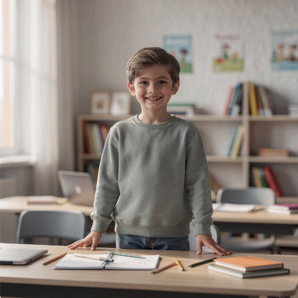 Child in classroom experiencing communication and learning difficulties